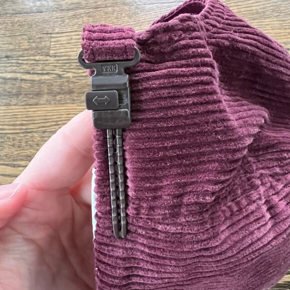 VTG 90s Crested Butte Colorado Trucker Hat Maroon Corduroy Adjustable Strap - Picture 6 of 7